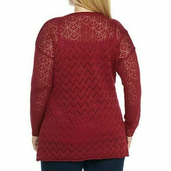 new Directions Mixed Stitch Long Sleeve Pullover Knit Sweater Plus Size XL / 0X - Picture 2 of 8